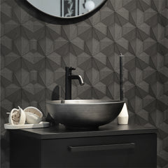 Differnz Slim waskom keramiek - Ø 39.5 x 13.5 cm - betonlook donkergrijs