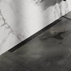 BRAUER Douchegoot met standaard rooster en flens voor wandmontage 7 x 100 zwart