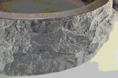 Rough hammered round sink 40x12 cm honed bluestone