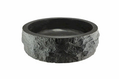 Rough hammered round sink 40x12 cm honed bluestone