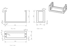 Frame voor fontein 400 x 150 x 220 mm RVS