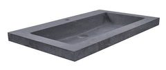 Raw wastafel enkel met 1 kraangat 60x46x5 cm hardsteen gezoet