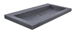 Raw single washbasin with 1 tap hole 80x46x5 cm honed bluestone