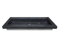 Raw single basin without tap hole 120x46x5 cm honed bluestone