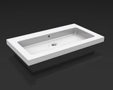 Kera wastafel enkel zonder kraangat 60x46x5 cm keramiek glans wit