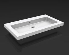 Kera wastafel enkel zonder kraangat 60x46x5 cm keramiek glans wit