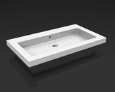 Ceramic washbasin single without tap hole 80x46x5 cm ceramic glossy white