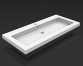 Ceramic washbasin single with 1 tap hole 100x46x5 cm ceramic glossy white