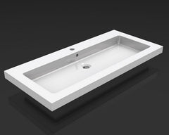 Ceramic washbasin single with 1 tap hole 100x46x5 cm ceramic glossy white