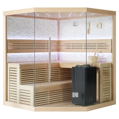 AWT Sauna E1101C Hemlock 180x180 9kW Virta