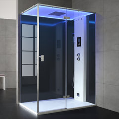 AWT Dampfdusche LD211F15 zwart 150x90 rechts