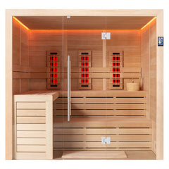 AWT Sauna E1614B-IR Hemlock 180x150 6kW TheWall