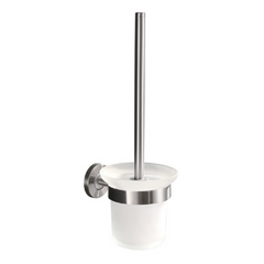 304 toiletborstel met houder mat glas/RVS
