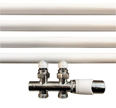 Onderblok set recht compleet 16 x 2,0 en 15 mm knel chroom/wit