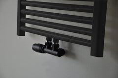 thermostatic valve set angled-left matte black