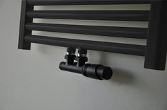 set thermostatic valve block angled right matte black