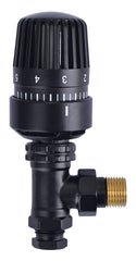 Thermostatic radiator valve 1/2''x15mm angled matte black