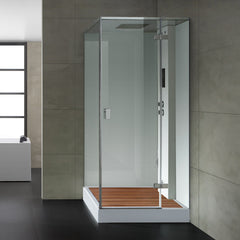 AWT Dampfdusche LD206F15 mit Duschtasse weiß 100x100 rechts