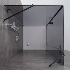 AWT Duschabtrennung LAS1000-B schwarz 100x100 links