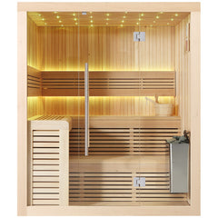 AWT Sauna E1112C Hemlock 180x150 9kW TheWall