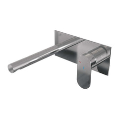 Brauer Edition inbouw wastafelkraan - rechte uitloop - achterplaat - hendel rechts - Geborsteld Gunmetal PVD - 5-GM-083-S3