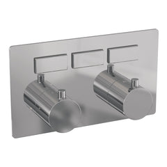Brauer Edition 3-weg inbouwthermostaat met drukknoppen - chroom