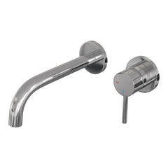 Brauer Stripe inbouw wastafelkraan - gebogen uitloop - rozetten - hendel 1 rechts - chroom