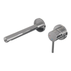 Brauer Stripe inbouw wastafelkraan - rechte uitloop - rozetten - hendel 1 rechts - chroom