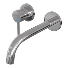 Brauer Stripe inbouw wastafelkraan - gebogen uitloop - rozetten - hendel 1 links - chroom
