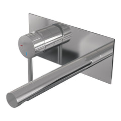 Brauer Stripe inbouw wastafelkraan - rechte uitloop - achterplaat - hendel 1 links - chroom