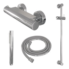 Brauer Stripe opbouw glijstangset - staafhanddouche - chroom