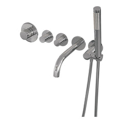 Brauer Stripe inbouw badthermostaat met uitloop - staafhanddouche - chroom