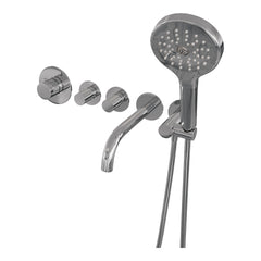 Brauer Stripe inbouw badthermostaat met uitloop - 3-standen handdouche - chroom