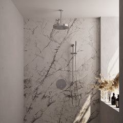 Brauer Stripe inbouw regendoucheset rond - 20cm plafondbuis - staafhanddouche - glijstang - chroom