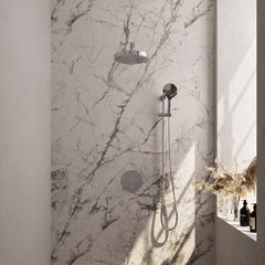 Brauer Stripe inbouw regendoucheset rond - rechte wandarm - 3-standen handdouche - glijstang - chroom