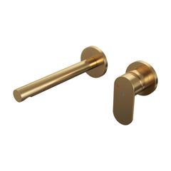 Brauer Edition inbouw wastafelkraan - rechte uitloop - rozetten - hendel rechts - Geborsteld Goud PVD - 5-S-004-S3-65