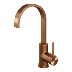 Brauer Stripe wastafelkraan hoog cascade - Geborsteld Koper PVD