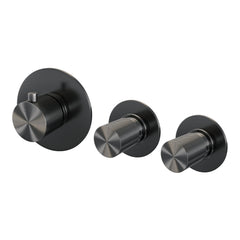Brauer Carving inbouwthermostaat en 2 stopkranen met in- en afbouwdelen Geborsteld Gunmetal PVD