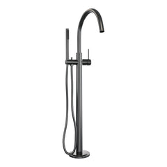 Brauer Stripe vrijstaande badmengkraan - staafhanddouche - Geborsteld Gunmetal PVD