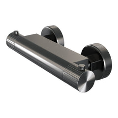 Brauer Stripe opbouw douche thermostaatkraan - Geborsteld Gunmetal PVD