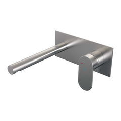 Brauer Edition inbouw wastafelkraan - rechte uitloop - achterplaat - hendel rechts - Geborsteld Gunmetal PVD - 5-GM-083-S3