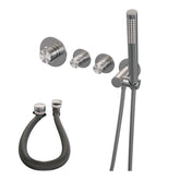 Brauer Brushed Edition inbouw badthermostaat met badafvoer/vulcombinatie - staafhanddouche - Geborsteld RVS PVD - 5-NG-046