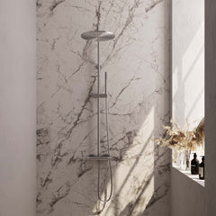 Brauer Chroom Carving stortdoucheset - hoofddouche 30cm - staafhanddouche - chroom - 5-CE-087-3