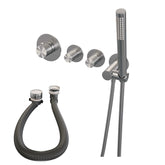 Brauer Chroom Carving inbouw badthermostaat met badafvoer/vulcombinatie - staafhanddouche - chroom - 5-CE-095