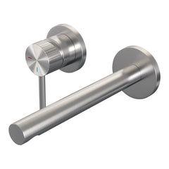 Brauer Stripe inbouw wastafelkraan - rechte uitloop - rozetten - hendel 1 links - geborsteld RVS PVD