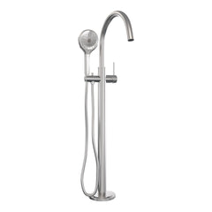 Brauer Stripe vrijstaande badmengkraan - 3-standen handdouche - geborsteld RVS PVD