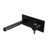 Brauer Edition inbouw wastafelkraan - rechte uitloop - achterplaat - hendel rechts - Mat Zwart - 5-S-004-S5