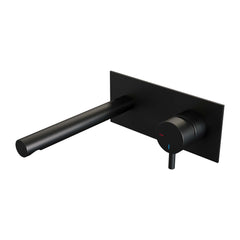 Brauer Edition inbouw wastafelkraan - rechte uitloop - achterplaat - hendel rechts - Mat Zwart - 5-S-004-S5