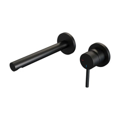 Brauer Carving inbouw wastafelkraan - rechte uitloop - rozetten - hendel rechts - Mat Zwart - 5-S-083-S6-65