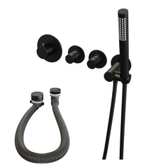 Brauer Gold Edition inbouw badthermostaat met badafvoer/vulcombinatie - staafhanddouche - Geborsteld Goud PVD - 5-GG-046